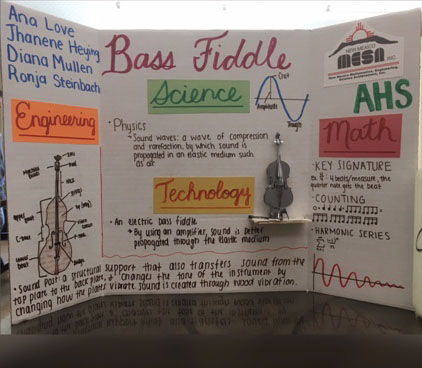 Students from Albuquerque High School created this great build and presentation for the bass fiddle!