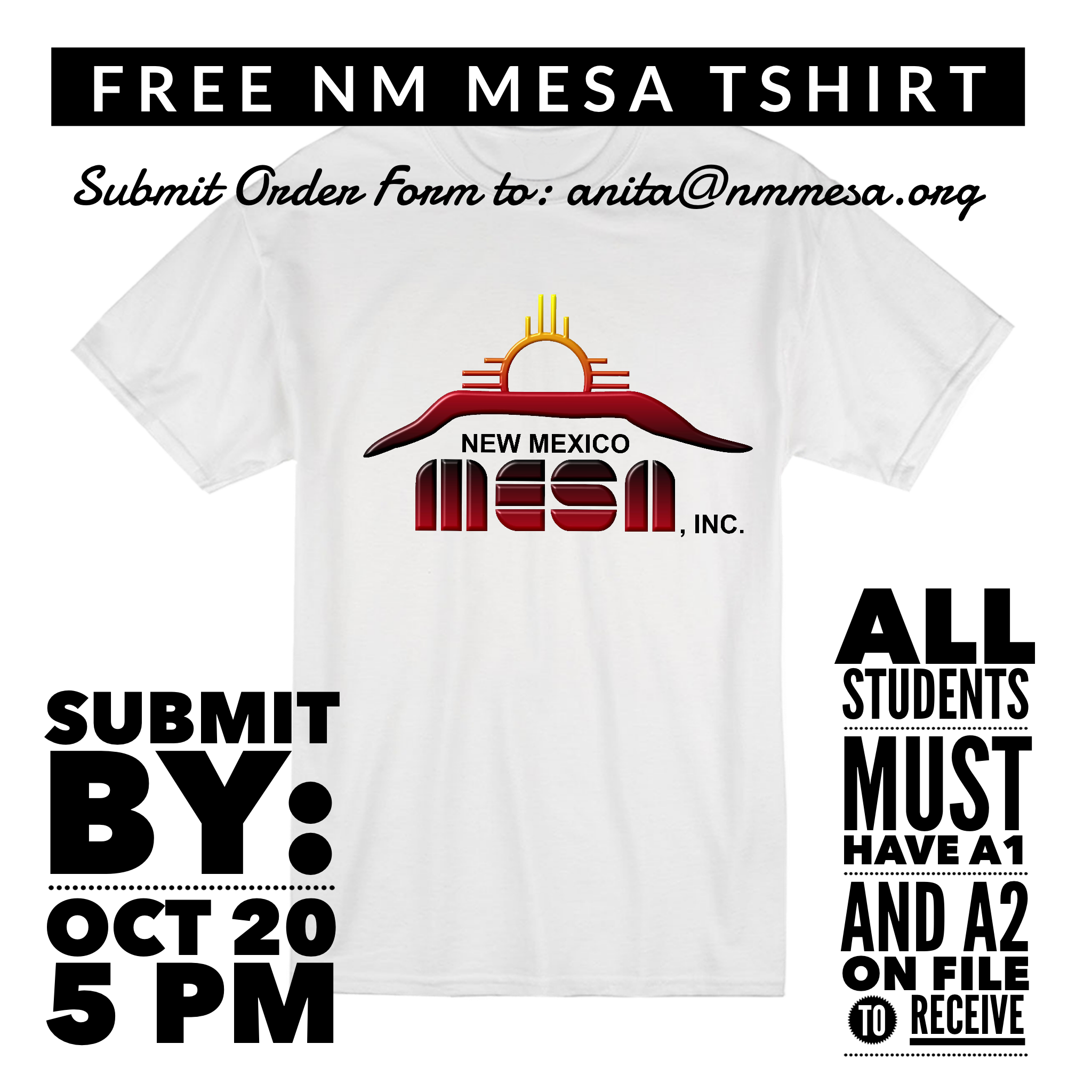 New Mexico MESA Fall 2021 NM MESA Shirt Order